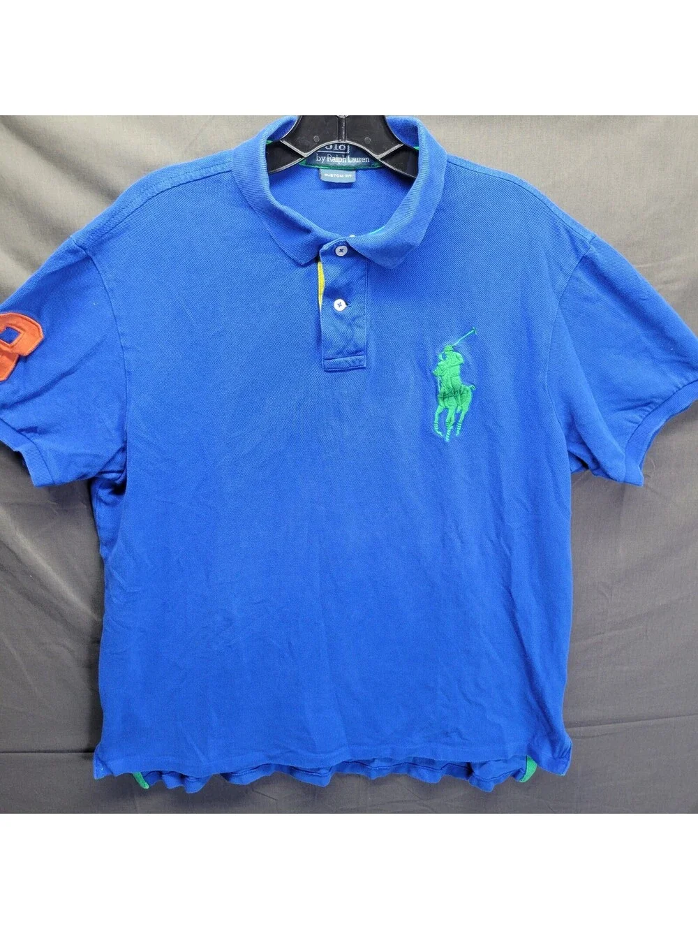 VTG Polo Ralph Lauren - Custom Fit Mesh Shirt for Men BIG PONY - royal blue XL